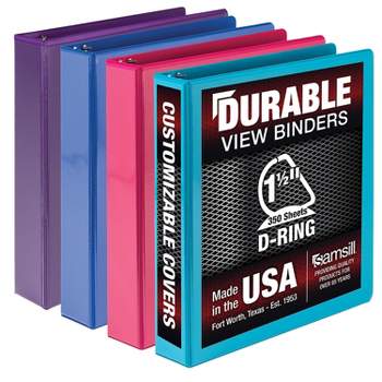 Durable Pink Plastic 3-Ring Binder - 0.75 Inch by JAM Paper