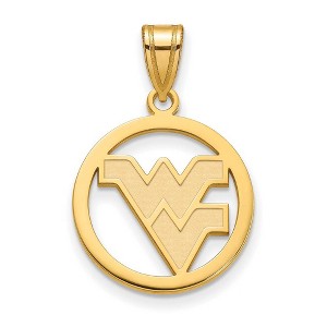 Black Bow Jewelry 14k Yellow Gold Plated Sterling Silver West Virginia Mountaineers NCAA Small Pendant - 1 of 3