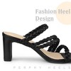 Perphy Women's Square Toe Braided Strap Slip-On Chunky Heels Sandals - 4 of 4
