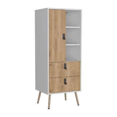 NicBex 2 Drawers Dresser for Bedroom with 4 Shelves,Chest of Drawers with Metal Handles,Storage Dressers for Bedroom