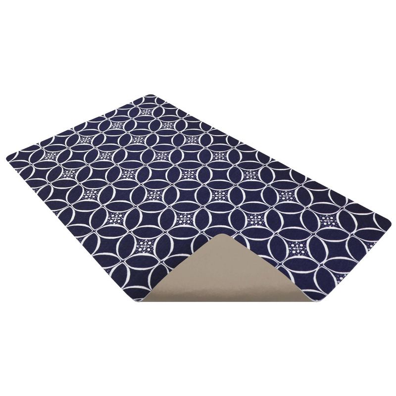 Drymate 16&#34;x 28&#34; Feeding Placemat for Cats and Dogs - Indigo Navy &#38; White, 3 of 8