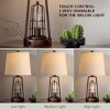 Farmhouse Table Lamps Set of 2, Dimmable Touch Control Bedside Lamps with USB and AC Outlets, Oil-Rubbed Bronze Finish, Bulbs Included – Cuddlewood - 3 of 4