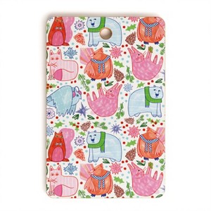 H Miller Ink Illustration Winter Forest Woodland Animals Cutting Board - Rectangle - 1 of 3