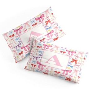 Deny Designs King April Lane Art Bows Monogram A Microfiber Printed Pillow Sham - 1 of 3