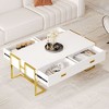 CAVINAS Coffee Table,Rectangular End Tables with 4 Drawers,MDF Desktop,Gold Base,47.3" Storage Center Table for Living Room,Apartment - 2 of 4