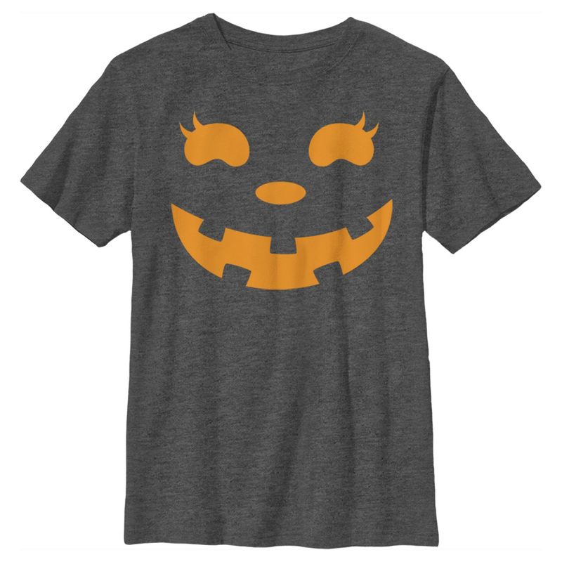 Boy's CHIN UP Halloween Jack o' Lantern Face T-Shirt, 1 of 6