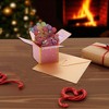 Unique Bargains Greeting Card 3D Birthday Card with Envelope Paper Pink 7.5"x7.5"x0.4" 1 Pc - 2 of 4