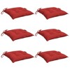 vidaXL Durable Chair Cushions 6 Pack - 19.7"x19.7"x2.8" Oxford Fabric in Vibrant Red - Outdoor and Indoor Use - Comfort and Quality - 3 of 4