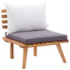 vidaXL 4-Piece Patio Lounge Set - Solid Acacia Wood Outdoor Furniture with Cushions and Coffee Table for Garden, Terrace, Patio. - 3 of 4