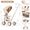 7-in-1 Foldable Toddler Tricycle with Adjustable Parent Handle, Removable Pedal, Canopy & Guardrail, Trike for Kids 12-72 Months - Merax - 3 of 4