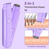 YEVYO Electric Hair Remover for Women, Dual-Head Hair Removal Device, IPX6 Waterproof Rechargeable - Purple - 4 of 4