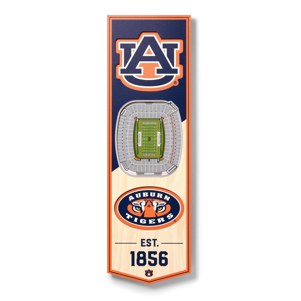 Photos - Other interior and decor NCAA Auburn Tigers 6"x19" 3D Stadium Banner, Multicolored, Official Team L