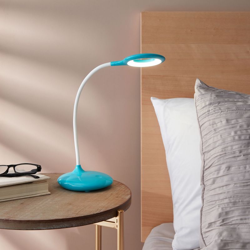 Insten LED Desk Lamp, Bright Table Lamp, Rechargeable, Flexible Neck, Touch Control, Adjustable Brightness, 400 Lumens, Blue, 2 of 9