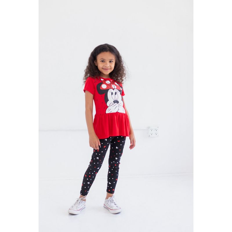 Disney Minnie Mouse Baby Girls T-Shirt and Leggings Outfit Set Infant, 2 of 10