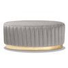 Kirana Velvet Fabric Upholstered and PU Leather Ottoman Gold - Baxton Studio - 2 of 4
