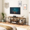 Itopfox TV Stand with Power Outlets for 75 Inch TVs, Industrial Media Console with Open Storage Shelves, Rustic Brown and Black Entertainment Center - 4 of 4