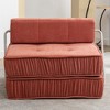 Folding Sofa Bed, 1 Seat Futon Sleeper Convertible Chair Floor Couch with Removable Back Cushion, 4L -ModernLuxe - image 2 of 4