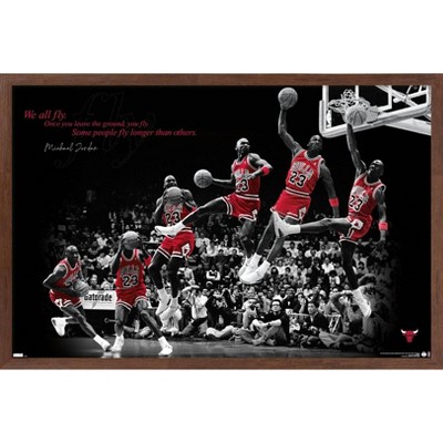 Trends International Michael Jordan - Can't Accept Not Trying Wall Poster,  22.375 x 34, Black Framed Version