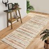 Washable Rug with Braided Print, Modern Low-Pile Non-Slip Carpet for Kitchen, Entryway, Bathroom, Bedroom – Stain Resistant, Natural Darkened - 2 of 4