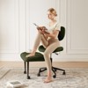 Pinmoco Ergonomic Cross-Legged Swivel Chair, Adjustable PU Leather Meditation Chair - 3 of 4