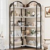 5-Tier Reversible Corner Bookcase, 68.5" Industrial Wooden Bookshelf with Metal Frame, Open Shelves Book Storage Organizer - 4 of 4