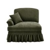 Vynxaria Modern Chenille Sofa Green, W/1 Pillow, Detachable Ruffle Skirts, Multi-Module Configurable, Curved Petal Armrests - 3 of 4
