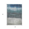 HomeRoots 3' X 5' Blue And Gray Abstract Washable Indoor Outdoor Area Rug - 3 of 3