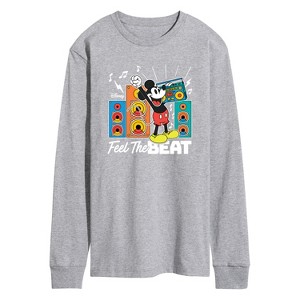 Men's - Disney - Mickey Feel The Beat Long Sleeve Graphic T-Shirt - 1 of 4