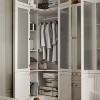 Hitow Modern Gray Armoire Set Frosted Glass Doors Woodgrain Finish Cream Style - 4 of 4