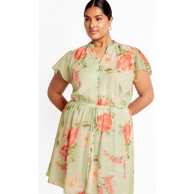 Women's Plus Size Christa Print Dress - mint | CITY CHIC