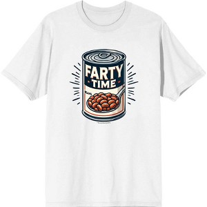 Fart Time Beans Adult White Crew Neck Short Sleeve Tee-XXL - 1 of 2