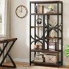 Hommoo 5-Tier Industrial Bookshelf Brown - 3 of 4