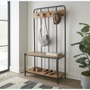 TiramisuBest White Hall Tree: Equipped with Coat Rack for Easy Hanging, Ample Storage for Organization, and a Sitting Bench for Added Comfort! - 3 of 4