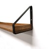 60" Solid Wood Ledge Wall Shelf, Rustic Metal Bracket, EZ Anchors - InPlace - image 2 of 3