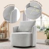 KWPZQEB Swivel Barrel Chair, Modern Upholstered Round Accent Arm Chairs, 360° Swivel Small Single Sofa Armchair for Living Room, Bedroom, Reading Room - 3 of 4