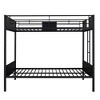 Whisen Full-Over-Full Bunk Bed & Steel Bed Frame with Built-in Ladder and Guard Rail - Brown - 4 of 4