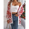 Coolmee Women's Ugly Christmas Sweaters Long Sleeve Open Front Cardigan Sweaters with Pockets - 3 of 4