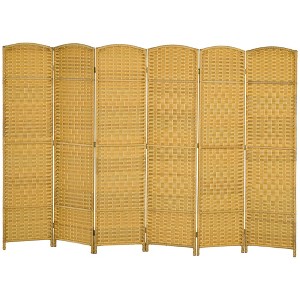 Aghana Digitals 6-Panel Freestanding Privacy Screen, 6' Tall Pine Wood Frame with Polypropylene - 1 of 4