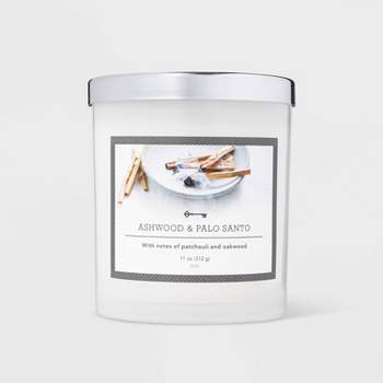 Milky Glass Ashwood & Palo Santo Lidded Jar Candle 11oz - Threshold™