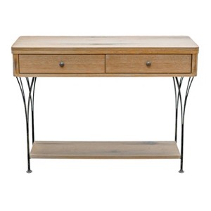 Thetford Console Table with Drawers Washed Wood - Alaterre Furniture, Brown