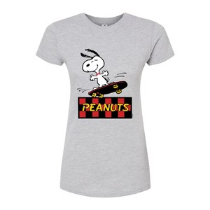Women's - Peanuts - Snoopy Skater Fitted Graphic T-Shirt - 1 of 3