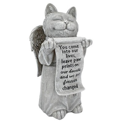 Design Toscano Paw Prints On Our Hearts Memorial Cat Statue