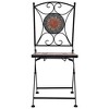 vidaXL Mosaic Decorative Bistro Chairs - 2 pcs Set in Orange and Gray, Powder-Coated Iron Frame with Ceramic seat - 4 of 4