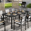 Outsunny 75" x 35" Outdoor Dining Table for 8 People, Rectangular Aluminum Frame Garden Table with All-Weather Faux Wood Top - 2 of 4