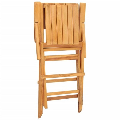 Solid Teak Wood Folding Patio Chairs Set with Armrests