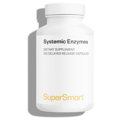 SuperSmart Systemic Enzymes - Proteolytic Enzymes Complex with Bromelain, Protease, Lipase, Pancreatin | Non-GMO & Gluten Free - 100 DR Capsules