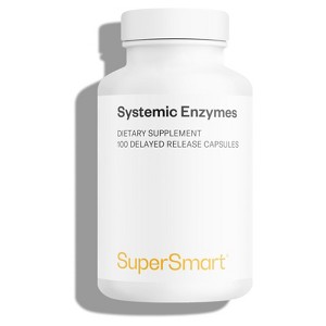 SuperSmart Systemic Enzymes - Proteolytic Enzymes Complex with Bromelain, Protease, Lipase, Pancreatin | Non-GMO & Gluten Free - 100 DR Capsules - 1 of 1