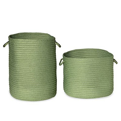 Colonial Mills Clean & Dirty Woven Hamper Set-2 - Moss Green 17"x17"x22" 19"x19"x15"