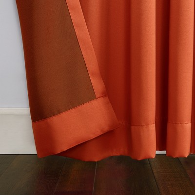 40"x84" Sun Zero Room Darkening Lazlo Grommet Curtain Panel Tangerine Orange
