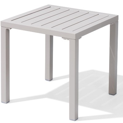 Crestlive Products Aluminum Outdoor Side Table Pool Lounge Chair Side Table Weather Resistant Small Square Coffee End Table